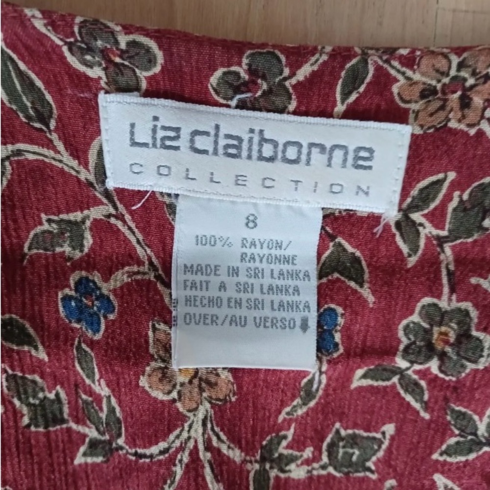 Vintage 70s Liz Claiborne Short Sleeved Long Floral Dress Size 8 (runs small) - Picture 6 of 6